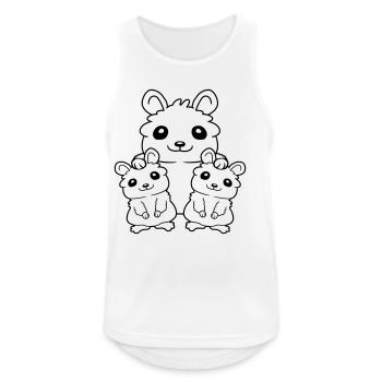 Famille Hamster 2 enfants - Débardeur respirant Homme - blanc - Devant - Nick (188cm)