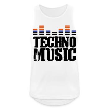 Musique techno - Débardeur respirant Homme - blanc - Devant - Nick (188cm)