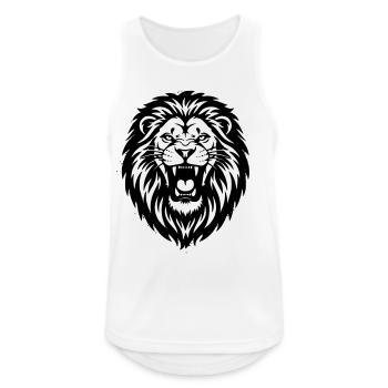 Silhouette rugissante de tête de lion - Débardeur respirant Homme - blanc - Devant - Nick (188cm)