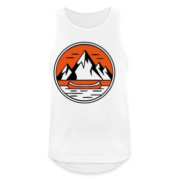 Canoe Mountains Lake Coat of Arms Logo - Men's Breathable Tank Top - white - Front - Nick (188cm)