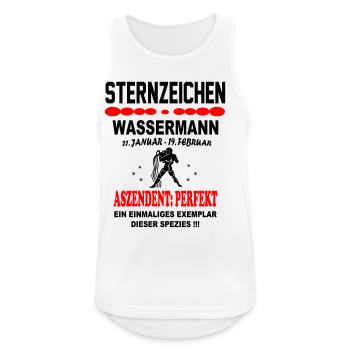 Wassermann Sternzeichen Horoskop Aszendent Perfekt - Männer Tank Top atmungsaktiv - Weiß - Vorne - Nick (188cm)