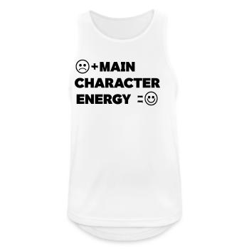 Main_Character_Energy_Positive_ _smile - Men's Breathable Tank Top - white - Front - Nick (188cm)