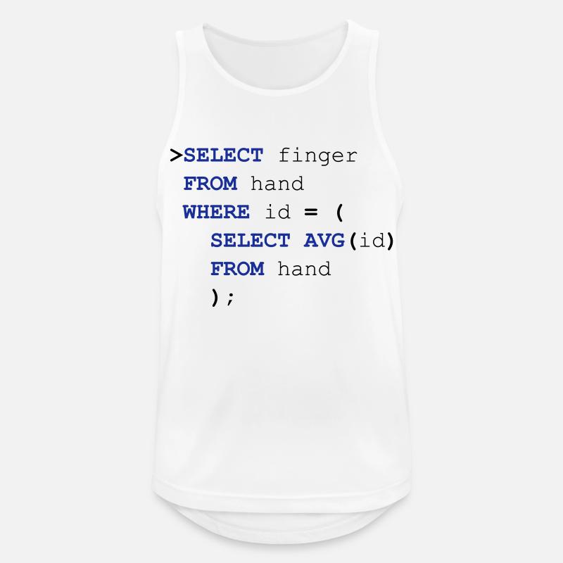 SQL finger - Men's Breathable Tank Top - white