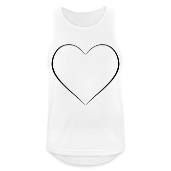 Simple heart thin line décor - Men's Breathable Tank Top - white - Front - Nick (188cm)