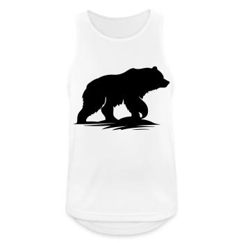 bär - Männer Tank Top atmungsaktiv - Weiß - Vorne - Nick (188cm)