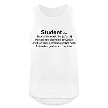 Student, der - Männer Tank Top atmungsaktiv - Weiß - Vorne - Nick (188cm)