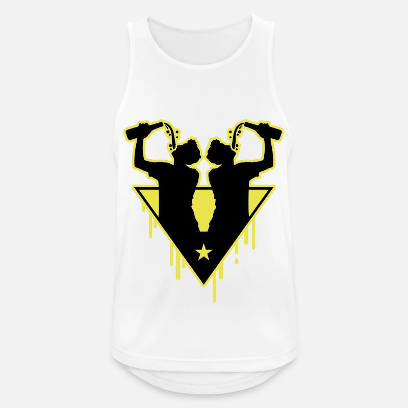 Trinker Team Flasche - Männer Tank Top atmungsaktiv - Weiß
