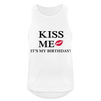Birthday Kiss - Männer Tank Top atmungsaktiv - Weiß - Vorne - Nick (188cm)