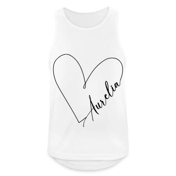 Aurelia Name Heart Line - Men's Breathable Tank Top - white - Front - Nick (188cm)