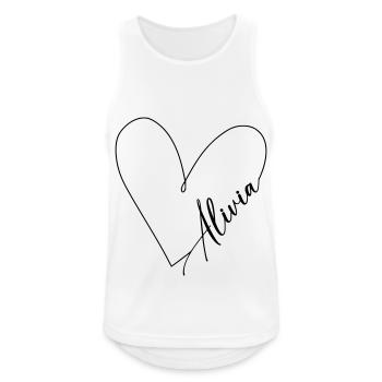 Alivia Nom Ligne de Coeur - Débardeur respirant Homme - blanc - Devant - Nick (188cm)