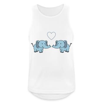 Éléphants amoureux - Débardeur respirant Homme - blanc - Devant - Nick (188cm)