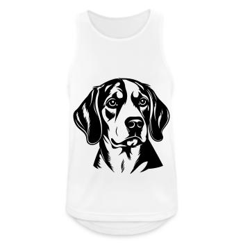 Tête de chien Beagle - Débardeur respirant Homme - blanc - Devant - Nick (188cm)
