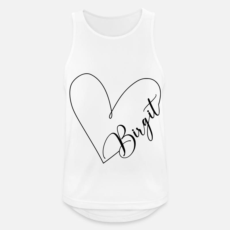 Birgit Name Herzlinie - Männer Tank Top atmungsaktiv - Weiß