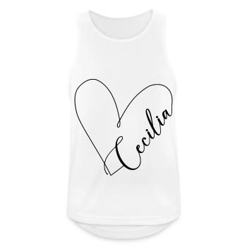 Cecilia Name Herzlinie - Männer Tank Top atmungsaktiv - Weiß - Vorne - Nick (188cm)