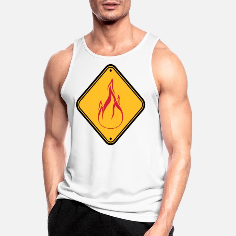 Shield note warning caution caution danger feu Men's Breathable Tank Top