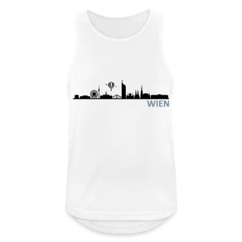 Skyline - Wien - Männer Tank Top atmungsaktiv - Weiß - Vorne - Nick (188cm)