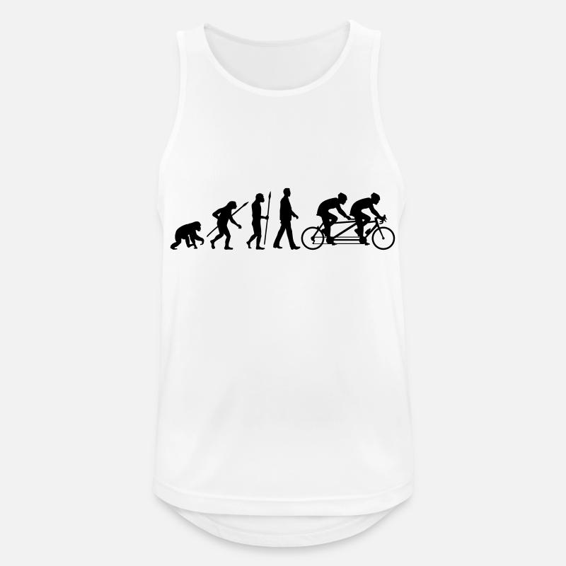 Evolution Tandem Radfahrer - Männer Tank Top atmungsaktiv - Weiß