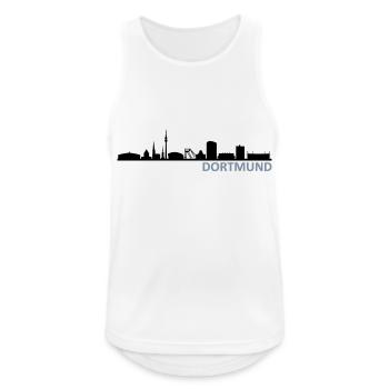 Skyline - Dortmund - Männer Tank Top atmungsaktiv - Weiß - Vorne - Nick (188cm)