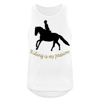 Reiter mit Pferd - Männer Tank Top atmungsaktiv - Weiß - Vorne - Nick (188cm)