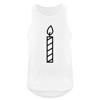 Kerze Kontur - Männer Tank Top atmungsaktiv - Weiß - Vorne - Nick (188cm)