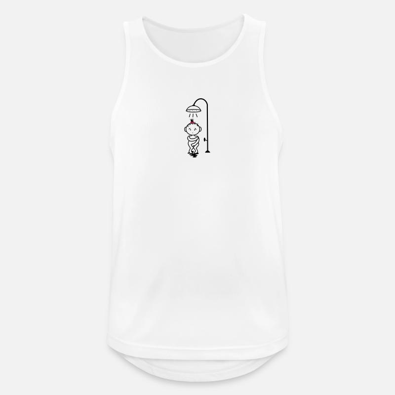 scheues Mädchen unter der Dusche - Männer Tank Top atmungsaktiv - Weiß
