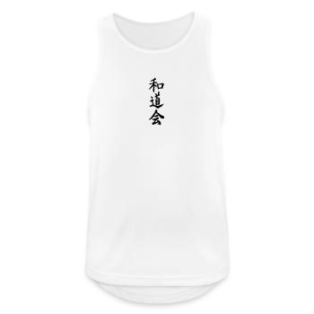 Wado Kai Karate Japanisch geschrieben Black Kanji - Männer Tank Top atmungsaktiv - Weiß - Vorne - Nick (188cm)