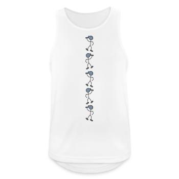 saufmaennchen_2_farbig_5_mal_untereinand - Männer Tank Top atmungsaktiv - Weiß - Vorne - Nick (188cm)