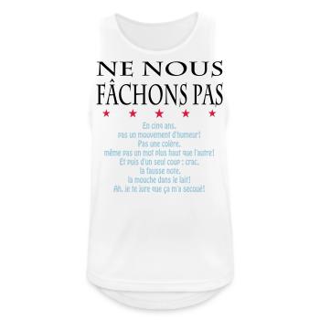 ne nous fâchons pas - Débardeur respirant Homme - blanc - Devant - Nick (188cm)