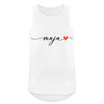 Maja Name Kalligrafie Schrift - Männer Tank Top atmungsaktiv - Weiß - Vorne - Nick (188cm)