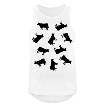 Many cows cow farm farmer dairy cow cattle host - Men's Breathable Tank Top - white - Front - Nick (188cm)