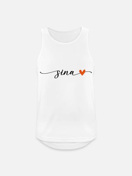 Sina Navn Kalligrafi Skrifttype - Herre tanktop åndbar - hvid