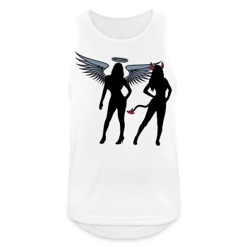 Engel Teufel Girls - Männer Tank Top atmungsaktiv - Weiß - Vorne - Nick (188cm)