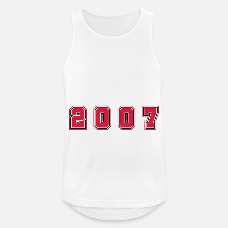 2007 Year Number - Men's Breathable Tank Top - white