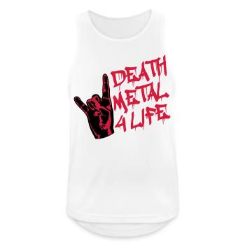 Heavy Death Metal 4 Life Hard Rock Cool Handgeste - Männer Tank Top atmungsaktiv - Weiß - Vorne - Nick (188cm)
