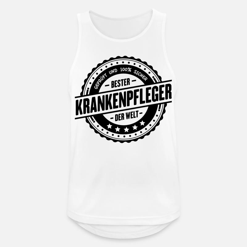 Bester Krankenpfleger - Männer Tank Top atmungsaktiv - Weiß
