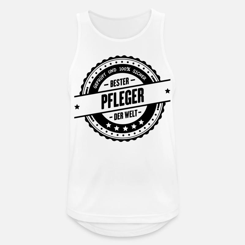 Bester Pfleger - Männer Tank Top atmungsaktiv - Weiß