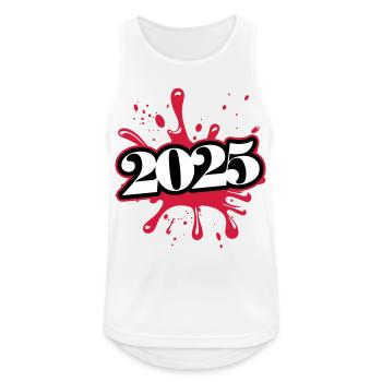 2025 klecks - Männer Tank Top atmungsaktiv - Weiß - Vorne - Nick (188cm)