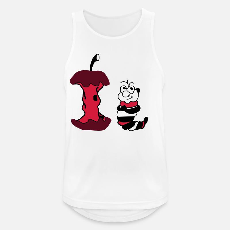 Apfel und Wurm - Männer Tank Top atmungsaktiv - Weiß