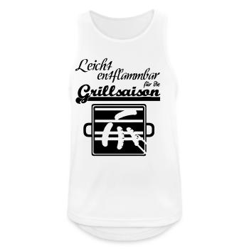 Grillsaison Grill grillen Sommer Party Geschenk - Männer Tank Top atmungsaktiv - Weiß - Vorne - Nick (188cm)
