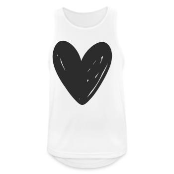Hand Drawn Heart Sketch Design - Men's Breathable Tank Top - white - Front - Nick (188cm)