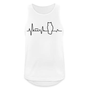 Eule Herzschlag Eulenliebhaber Wald Tier Kauz - Männer Tank Top atmungsaktiv - Weiß - Vorne - Nick (188cm)