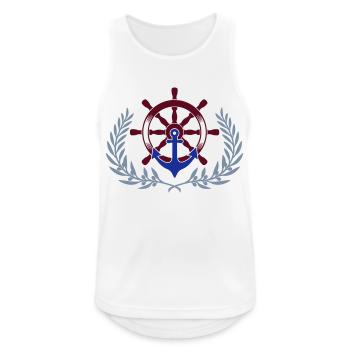 Anker Steuerrad Lorbeer - Männer Tank Top atmungsaktiv - Weiß - Vorne - Nick (188cm)