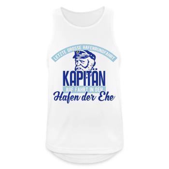 Junggesellenabschied Team Kapitän - Männer Tank Top atmungsaktiv - Weiß - Vorne - Nick (188cm)