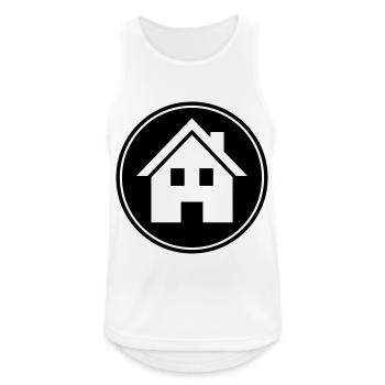 haus icon symbol kreis - Männer Tank Top atmungsaktiv - Weiß - Vorne - Nick (188cm)