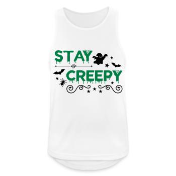 stay creepy - Männer Tank Top atmungsaktiv - Weiß - Vorne - Nick (188cm)