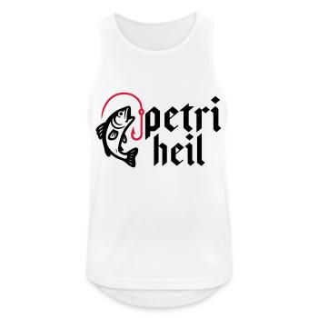 Petri Heil Angeln - Männer Tank Top atmungsaktiv - Weiß - Vorne - Nick (188cm)