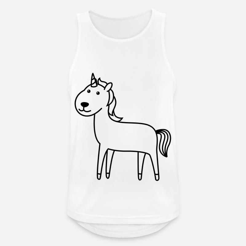 Einhorn Comic Tier - Männer Tank Top atmungsaktiv - Weiß