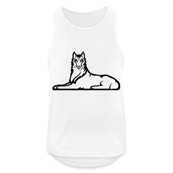 Lone Chechen Wolf - One Black Color - Men's Breathable Tank Top - white - Front - Nick (188cm)