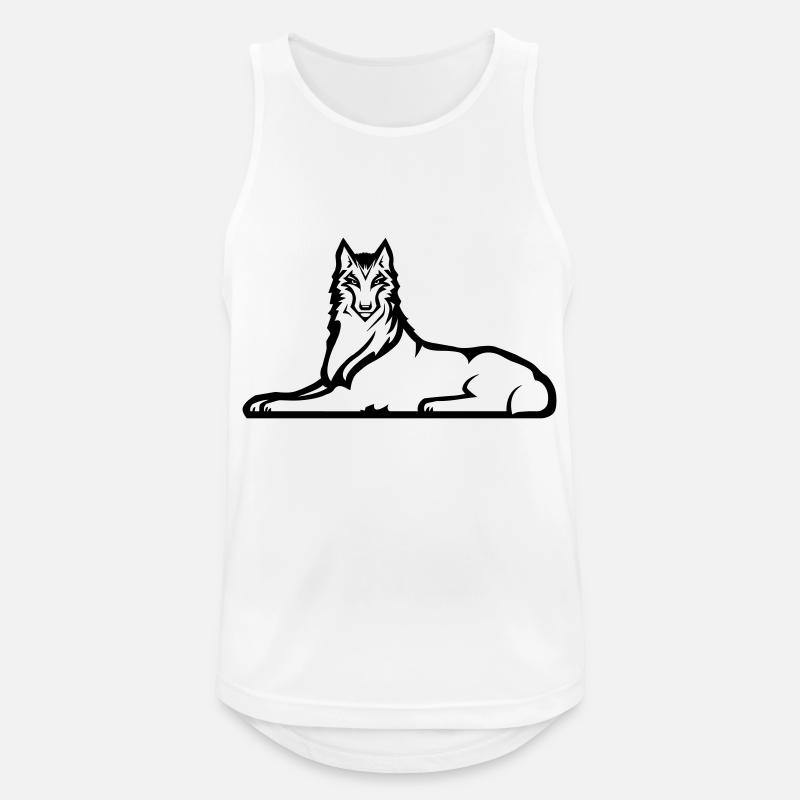 Lone Chechen Wolf - One Black Color - Men's Breathable Tank Top - white