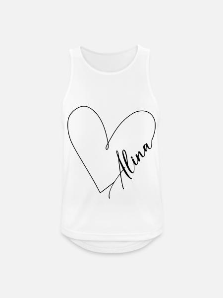 Alina Name Herzlinie - Männer Tank Top atmungsaktiv - Weiß